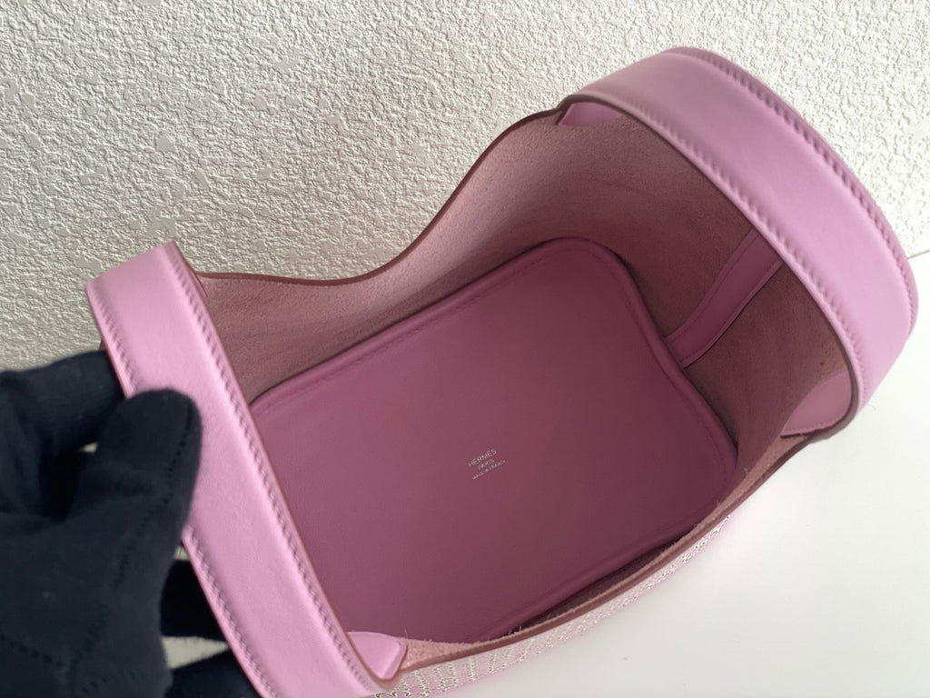 Hermès "Lucky Daisy" Mauve Sylvestre Swift Picotin Lock 18 Palladium Hardware, 2022