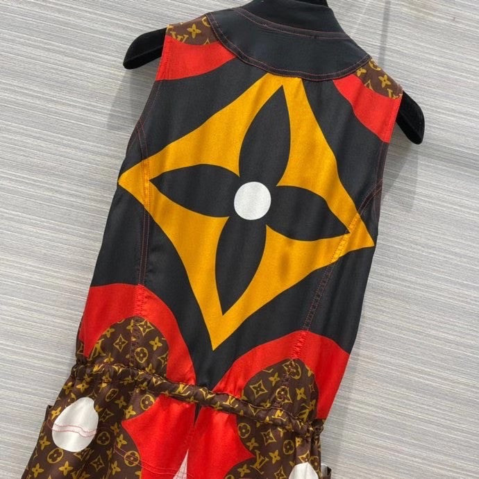 Louis Vuitton 1A8LXX  GAME ON MACRO MONOGRAM FLOWER STATEMENT SHORT JUMPSUIT