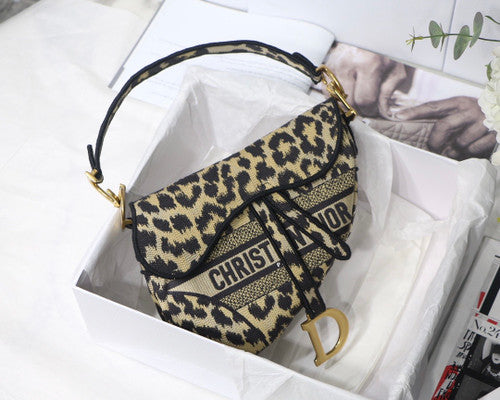 Christian Dior SADDLE BAG Beige Multicolor Mizza Embroidery