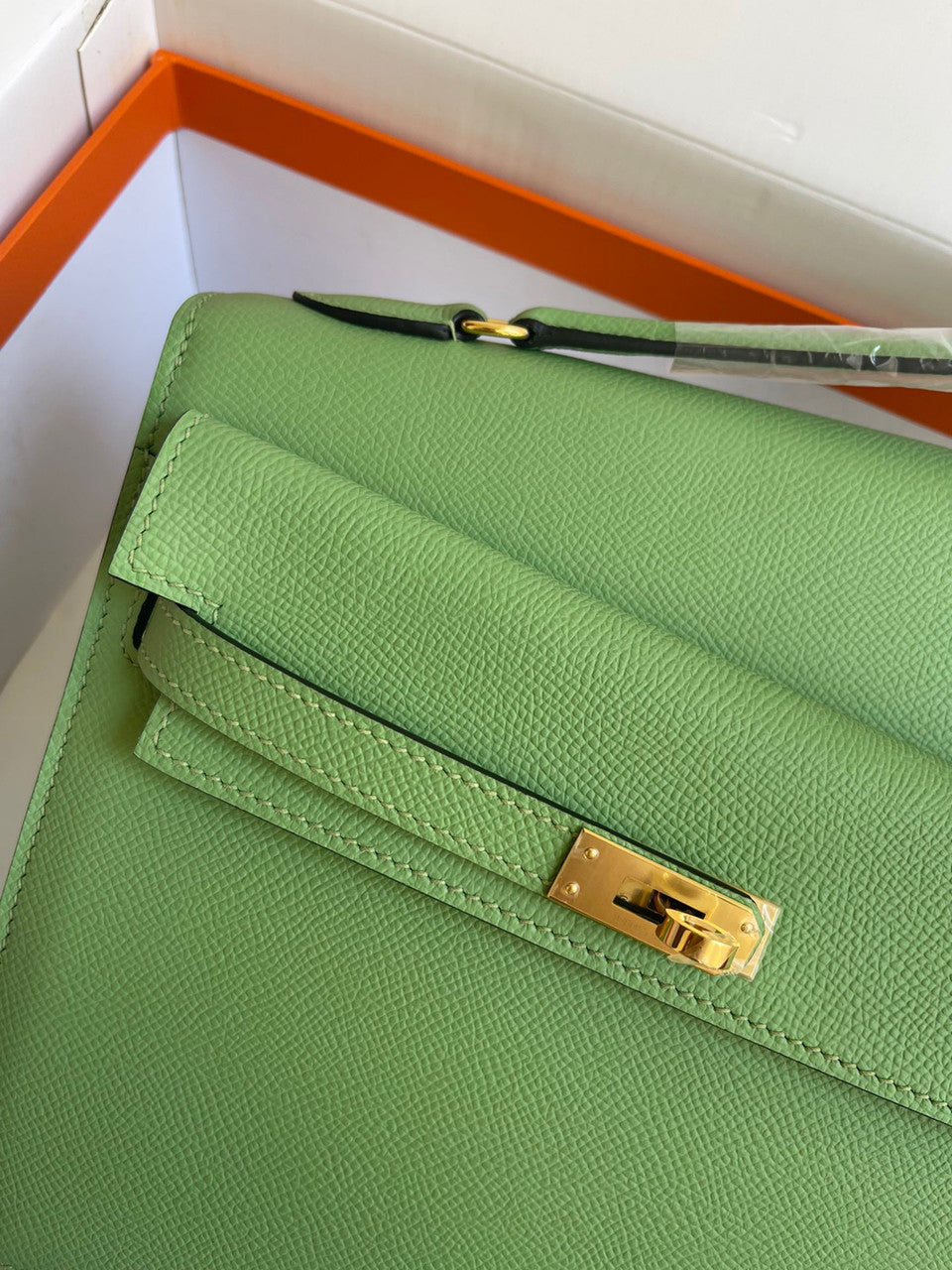 Hermes Kelly Sellier 20 en Desordre Vert Criquet