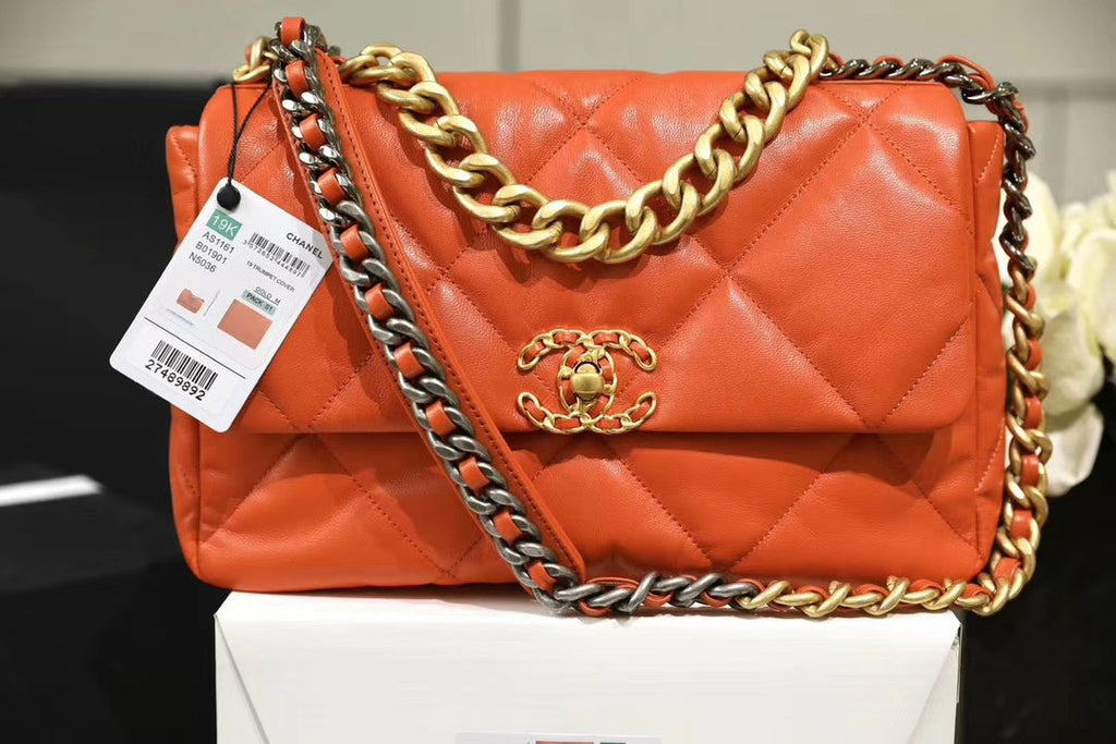 CHANEL 19 Large Flap Bag Orange