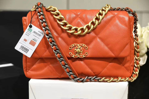 CHANEL 19 Large Flap Bag Orange
