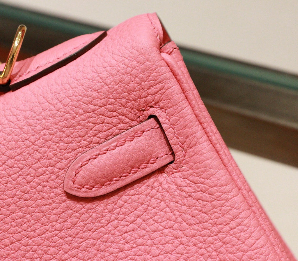 Hermes 8W ROSE AZALEE  Kelly 25 cm Epsom Gold Hardware