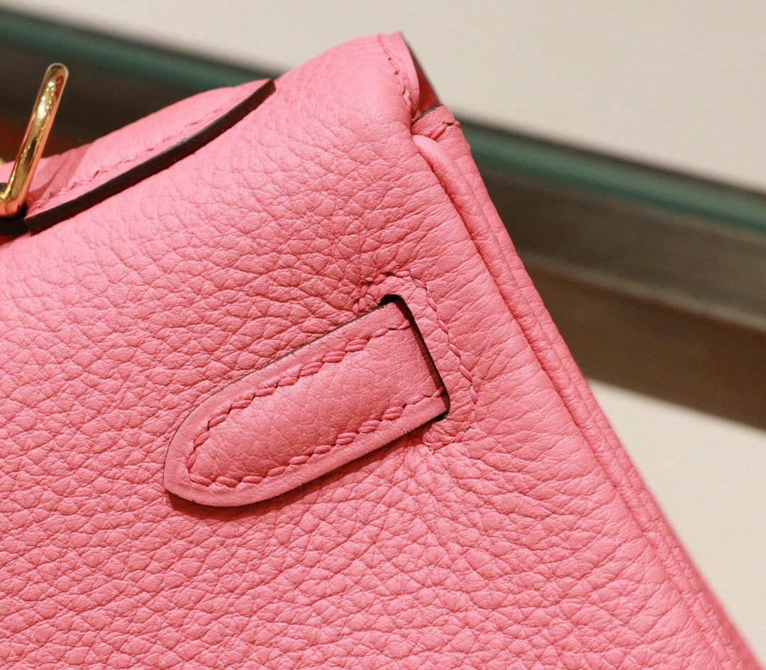 Hermes 8W ROSE AZALEE  Kelly 25 cm Epsom Gold Hardware