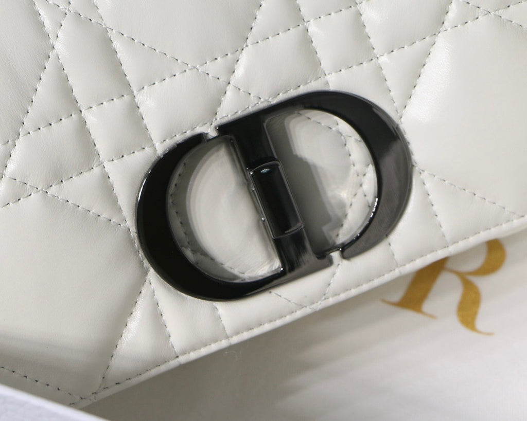Christian Dior SMALL DIOR CARO BAG Latte Quilted Macrocannage Calfskin