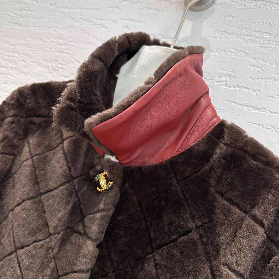 Chanel Shearling Coat with Diamond Quilting, Leather Belt and CC Logo — Fall/Winter 2026-2027 Chanel