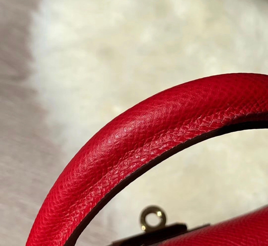 Hermes Red Kelly 25 cm Epsom Gold Hardware
