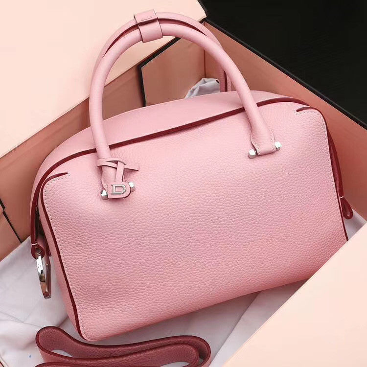 DELVAUX Cool Box Leather Satchel Pink