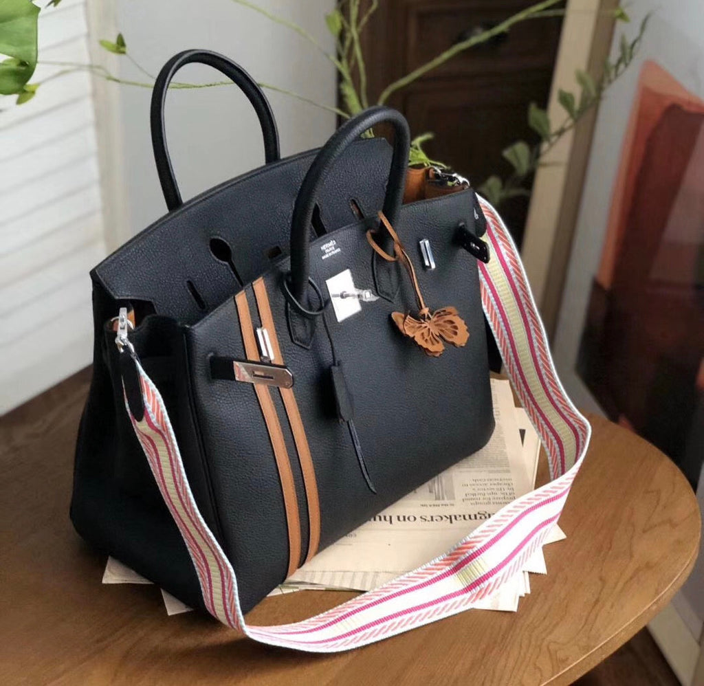 HERMÈS  LIMITED EDITION OFFICIER BIRKIN 35 BLACK TOGO HANDBAG
