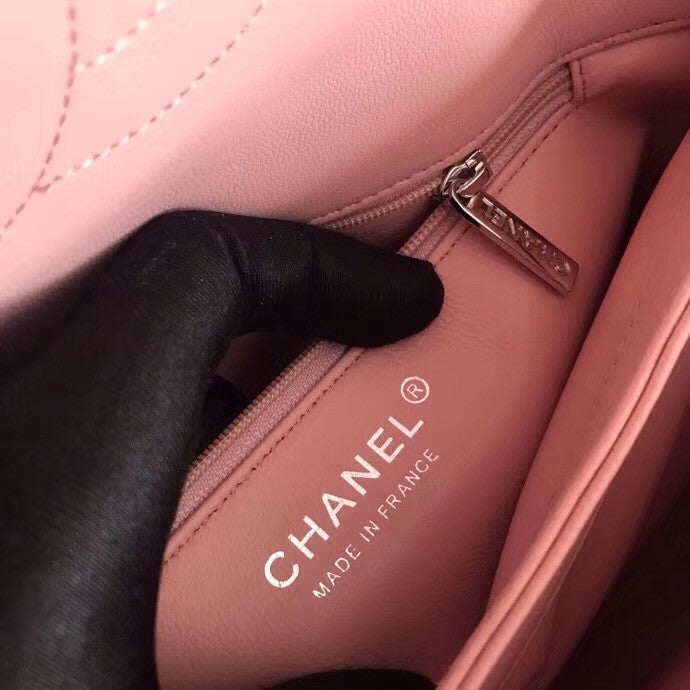 Chanel  Small Trendy CC Top Handle Bag Quilted Lambskin Pink