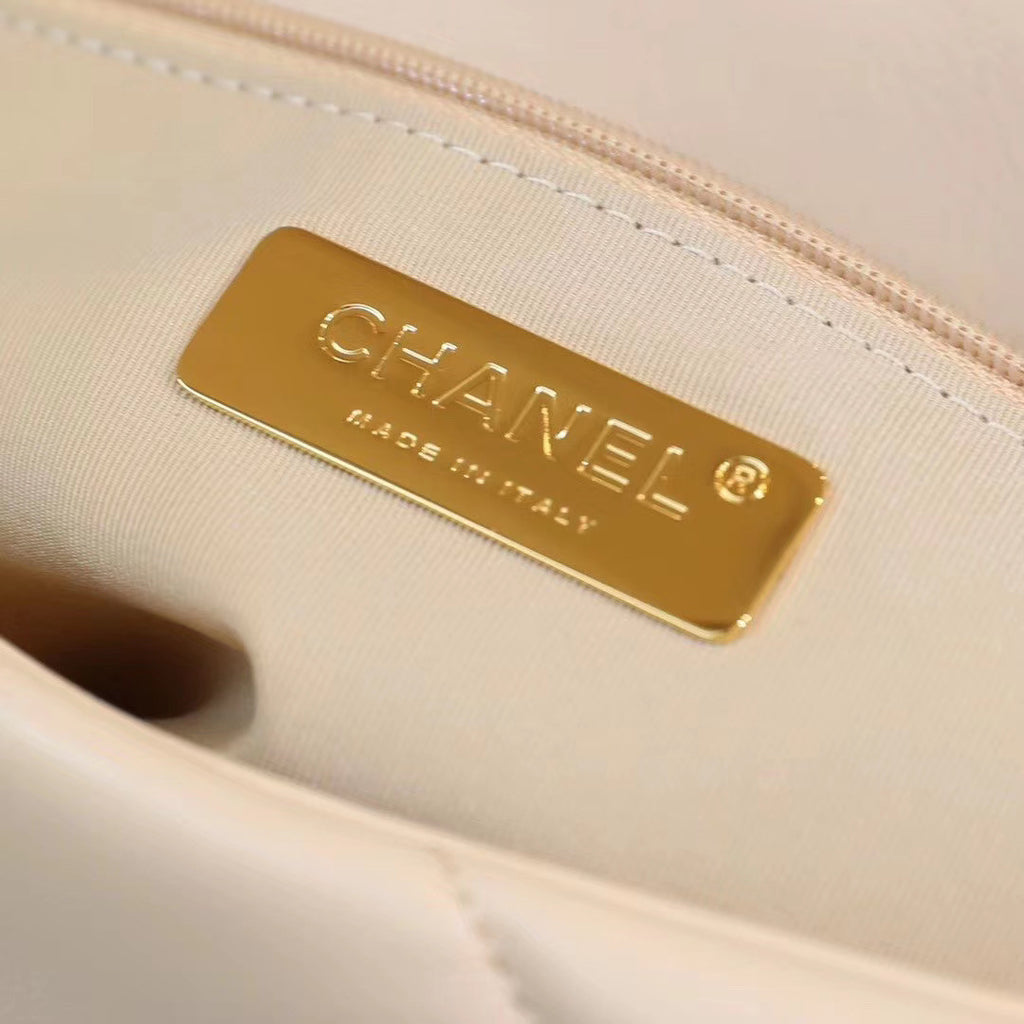 CHANEL 19 Large Flap Bag Light Beige