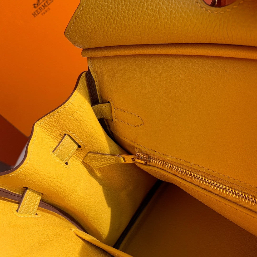 Hermes Hermes 9D Birkin 25 cm Togo Gold Hardware