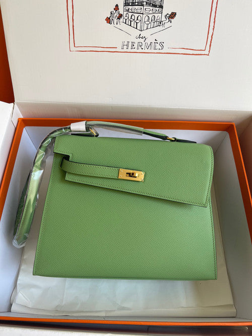 Hermes Kelly Sellier 20 en Desordre Vert Criquet