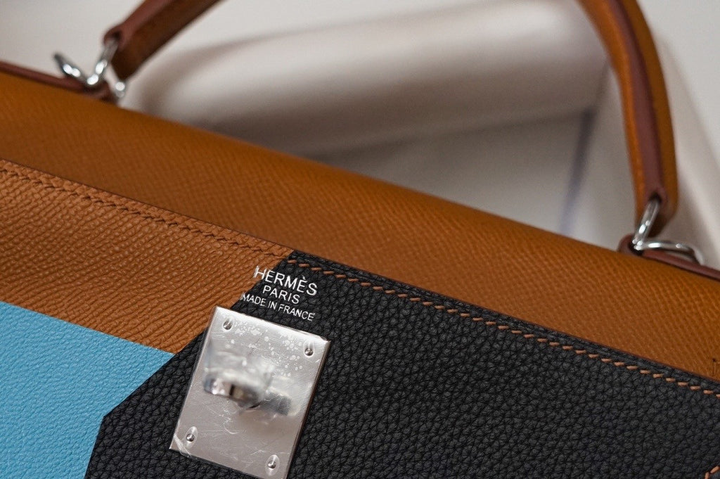 Hermes Kelly 28 Sellier Resort Gold Celeste Blue Palladium Hardware
