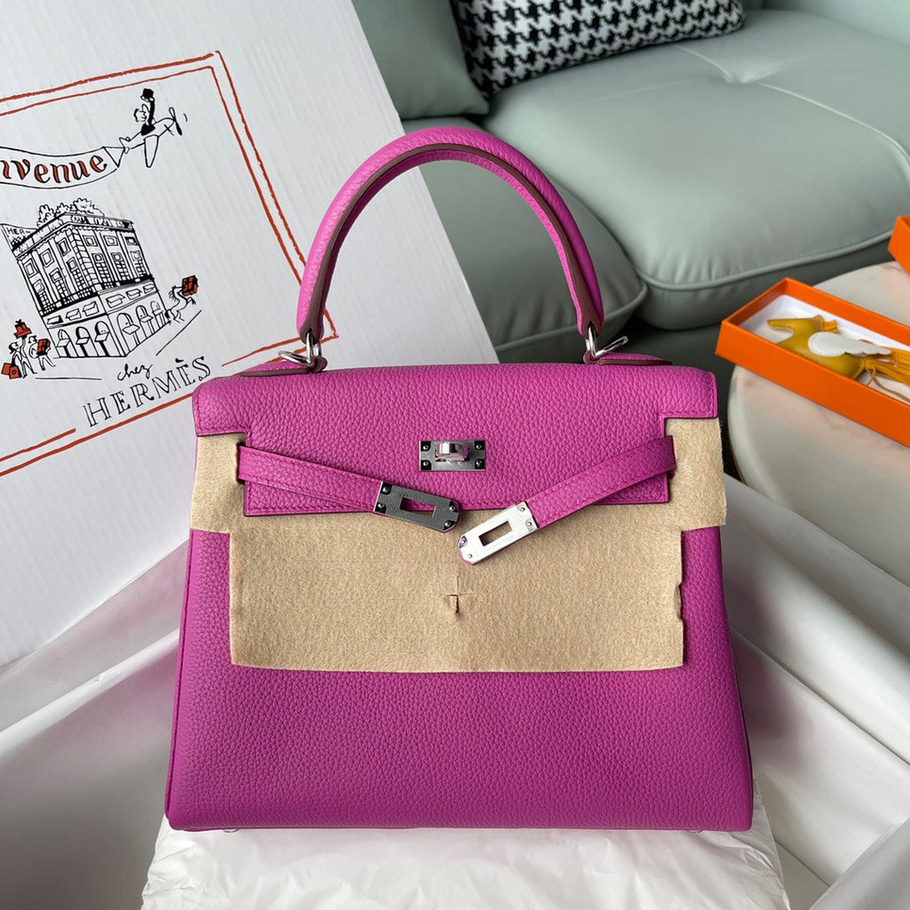 Hermès Magnolia Kelly 25  Togo Palladium Hardware