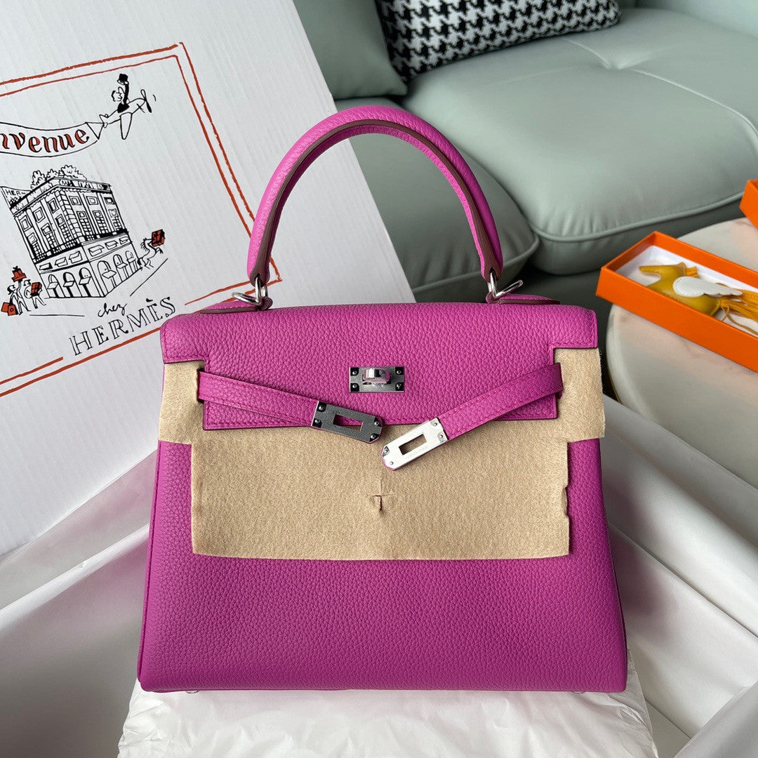 Hermès Magnolia Kelly 25  Togo Palladium Hardware