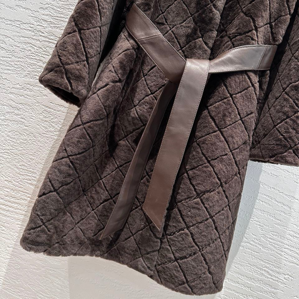 Chanel Shearling Coat with Diamond Quilting, Leather Belt and CC Logo — Fall/Winter 2026-2027 Chanel