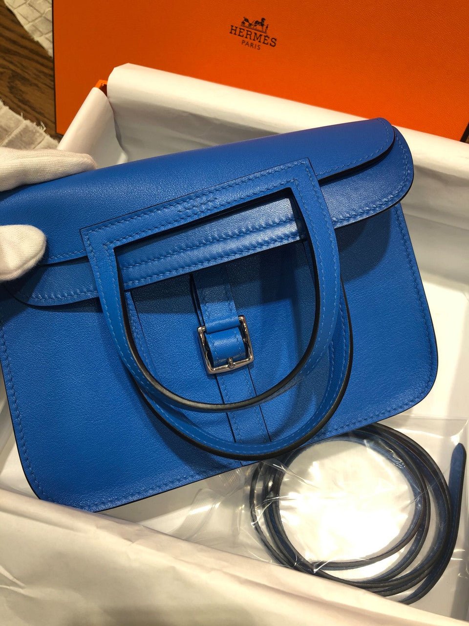 Hermes  Blue Hydra Halzan mini bag