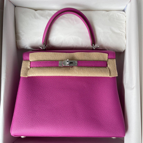 Hermès Magnolia Kelly 25  Togo Palladium Hardware