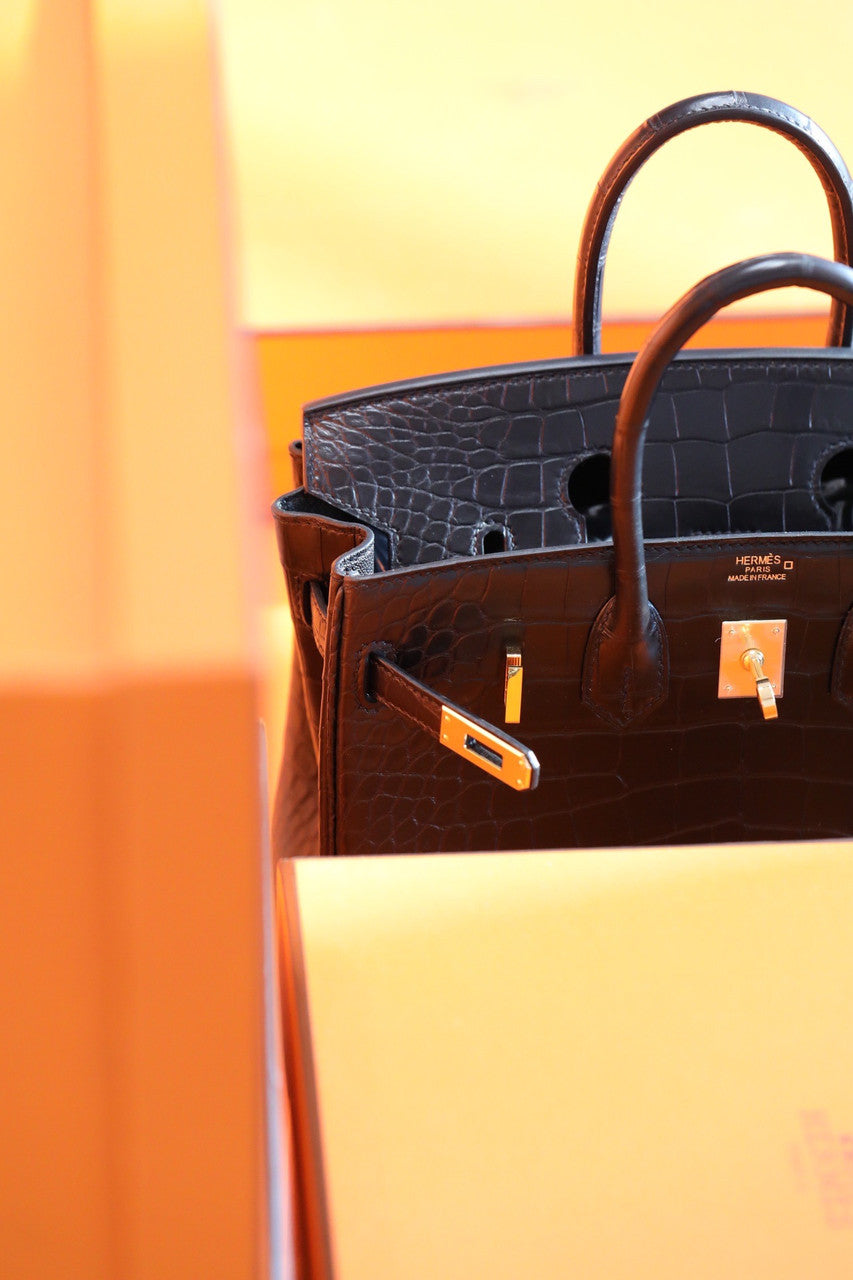 HERMÈS Black Alligator Birkin 40 Palladium Hardware