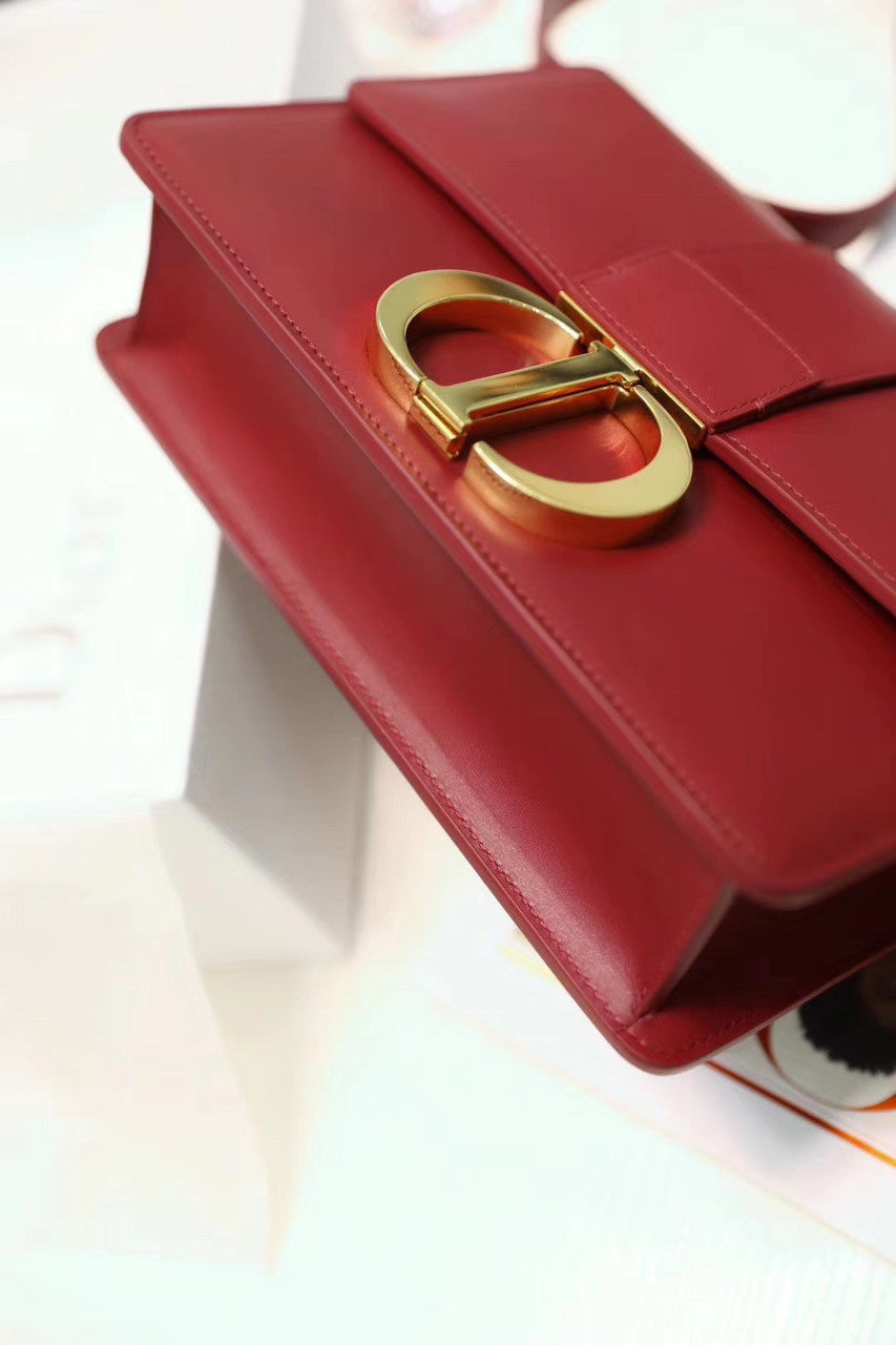 Christian Dior 30 MONTAIGNE CALFSKIN BAG RED