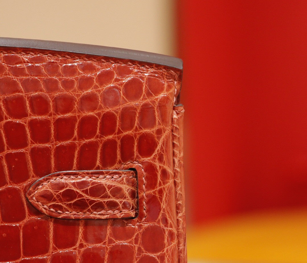 Hermes CK31 Honey Brown Birkin 30 in Porosus  Crocodile with Gold hardware