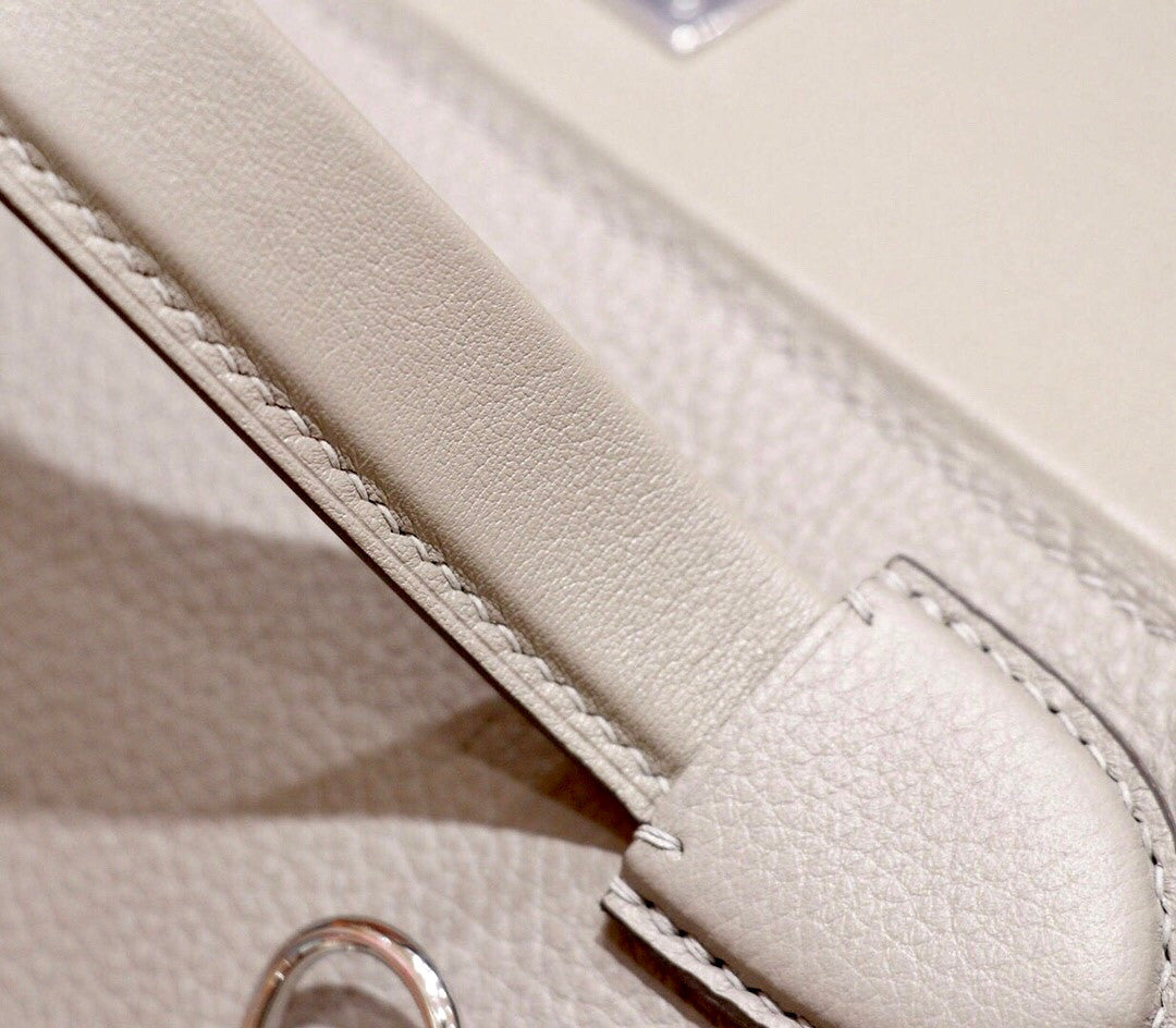 Hermes Kelly 24/24 M8 Gris Asphalte Taurillon Clemence Maurice Leather with Palladium Hardware