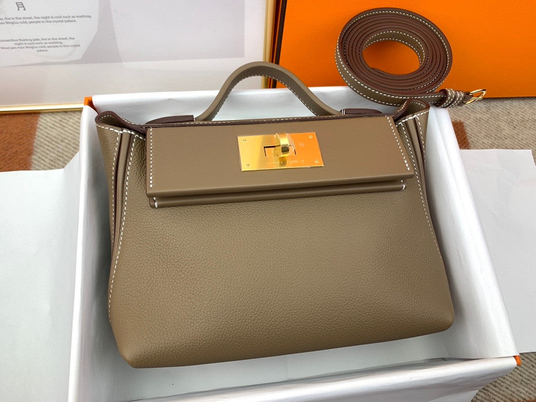 Hermès Mini 24/24 – 21 Bag Etoupe Evercolor/Swift leather