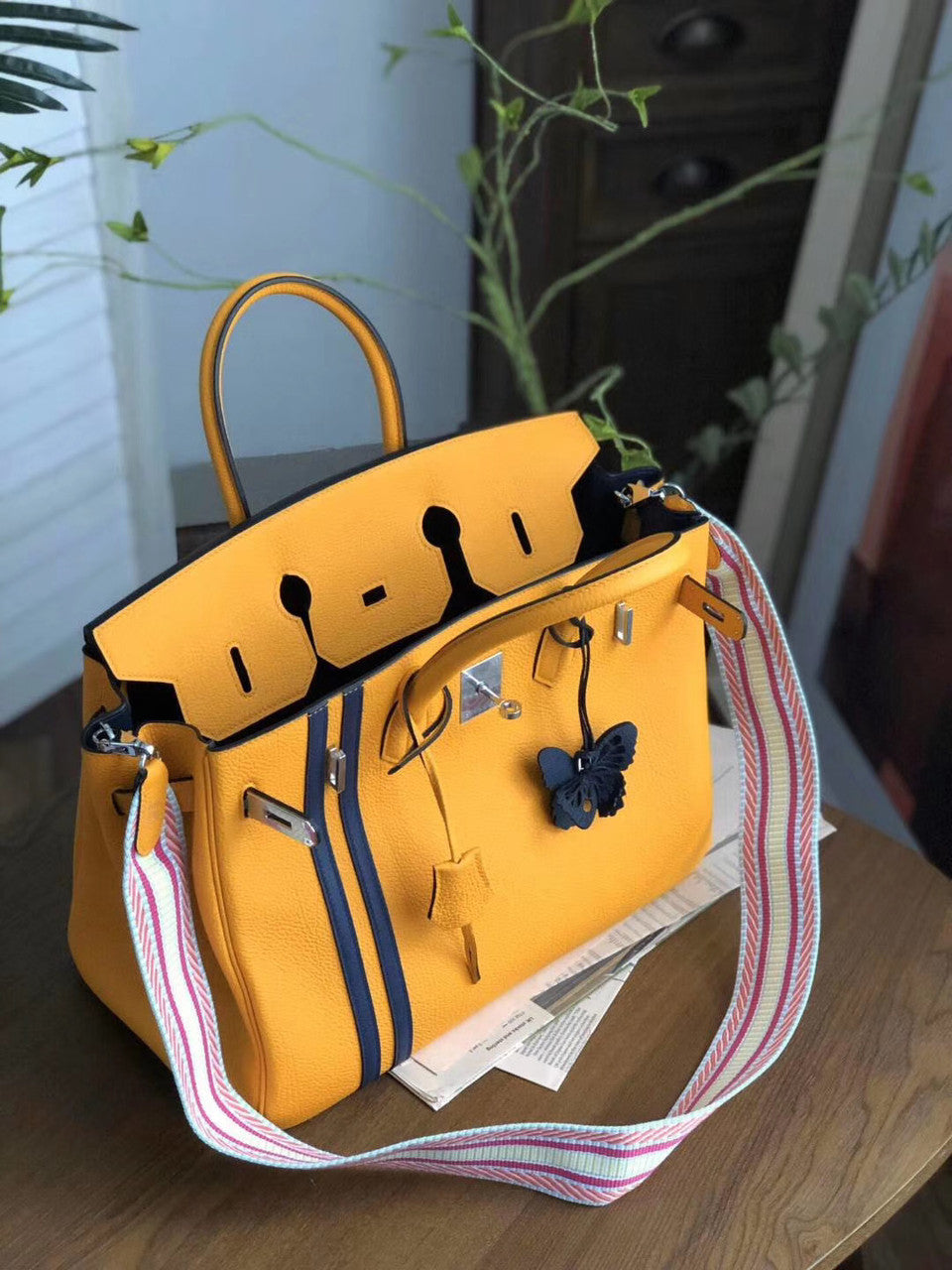 HERMÈS  LIMITED EDITION OFFICIER BIRKIN 35 JAUNE D’OR TOGO HANDBAG