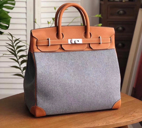Hermes Birkin 40 Bag HAC Gris Moyen Grey Todoo Feutre Gold Togo Palladium