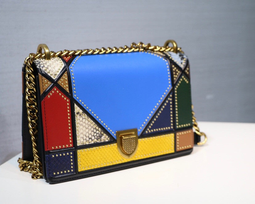 Christian Dior DIORAMA BAG IN MULTI-COLOURED PATCHWORK