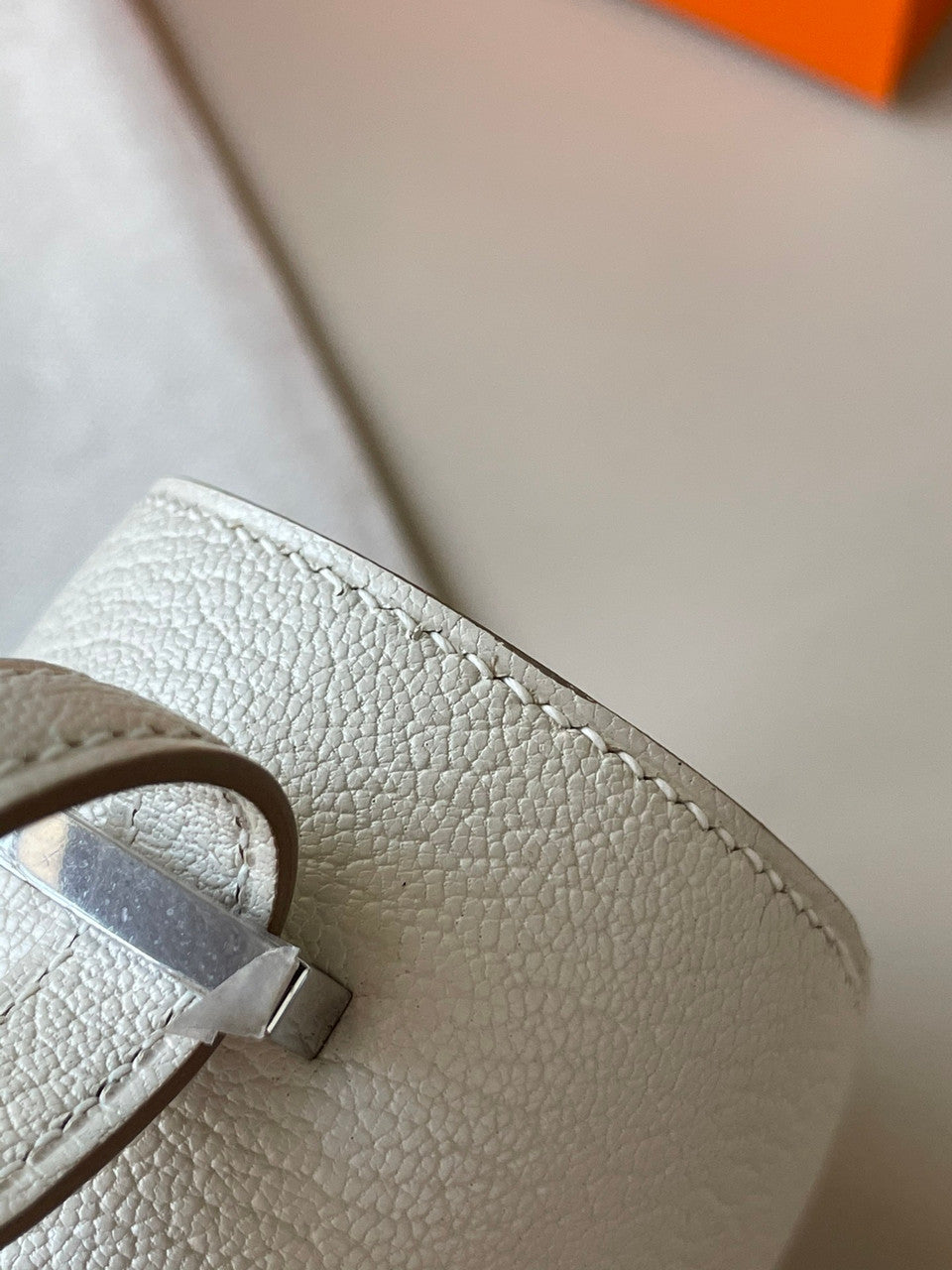 Hermes Craie Constance 19cm Goatskin Palladium Hardware