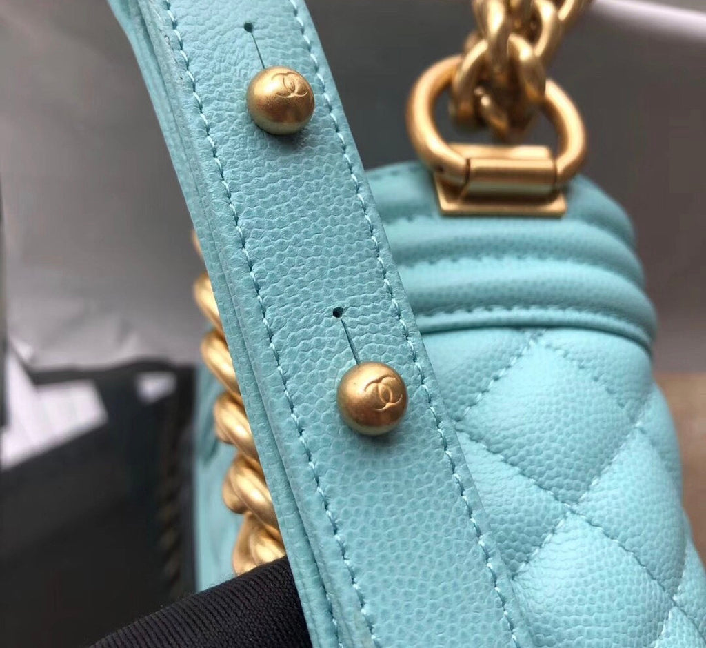 Chanel Small BOY CHANEL Handbag Baby Blue