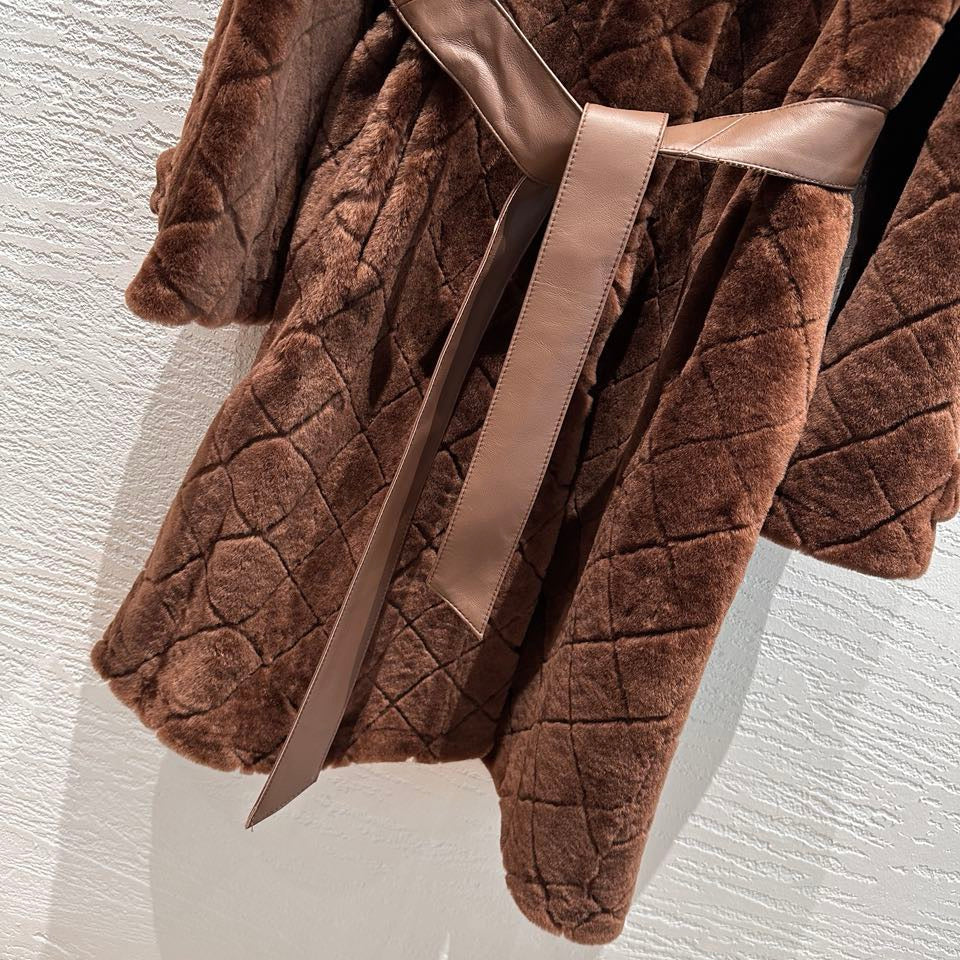 Chanel Shearling Coat with Diamond Quilting, Leather Belt and CC Logo — Fall/Winter 2026-2027 Chanel