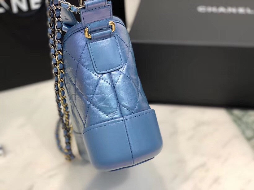 CHANEL'S Iridescent GABRIELLE Small Hobo Bag Blue
