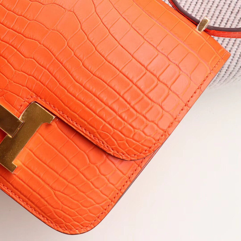 Hermes Orange Constance 18 Alligator