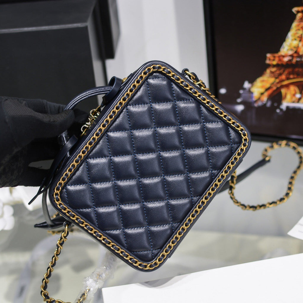 Chanel Small Vanity Case Navy Blue