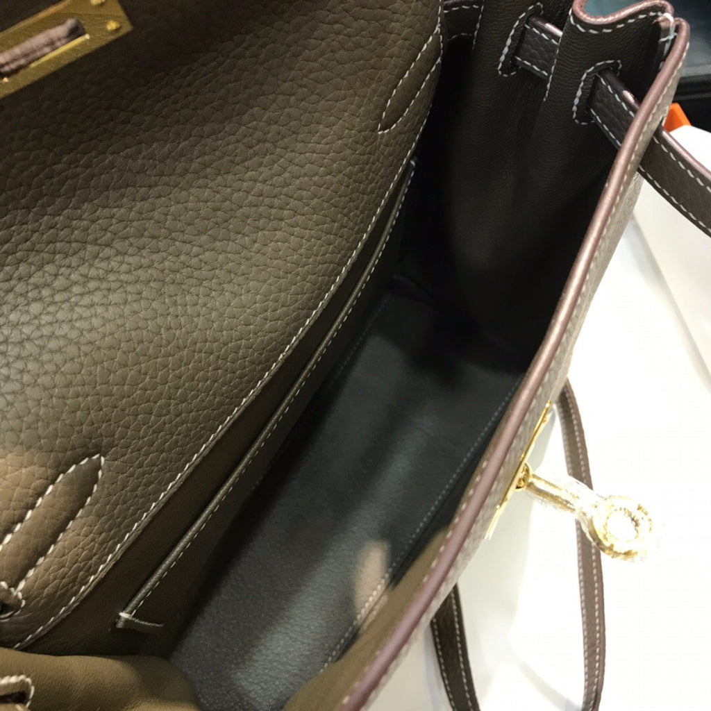 Hermes Kelly Ado backpack Etoupe