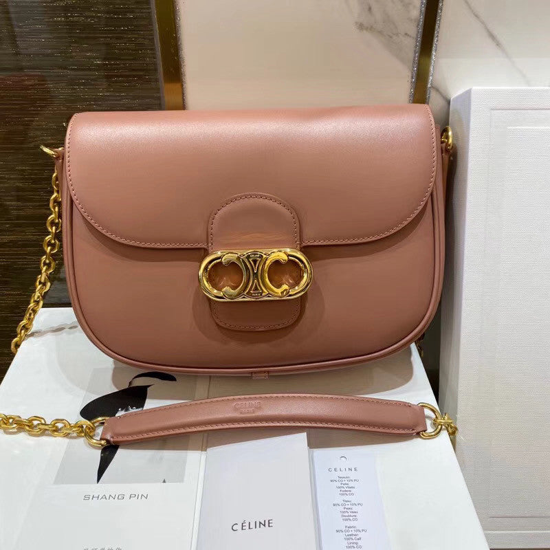 Celine MEDIUM CHAIN MAILLON TRIOMPHE BAG ANTIQUE ROSE