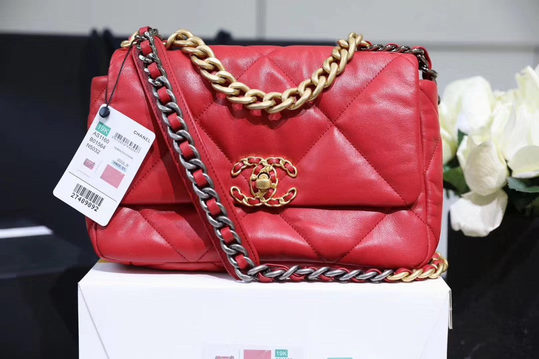 CHANEL 19 Flap Bag  Red