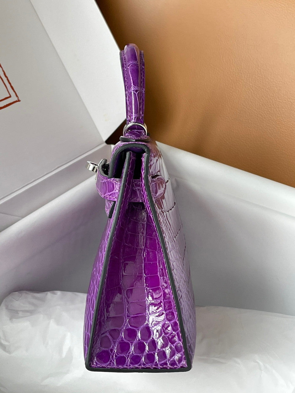 Hermes 9W Ultraviolet   Mini Kelly II 20 Alligator Palladium Hardware
