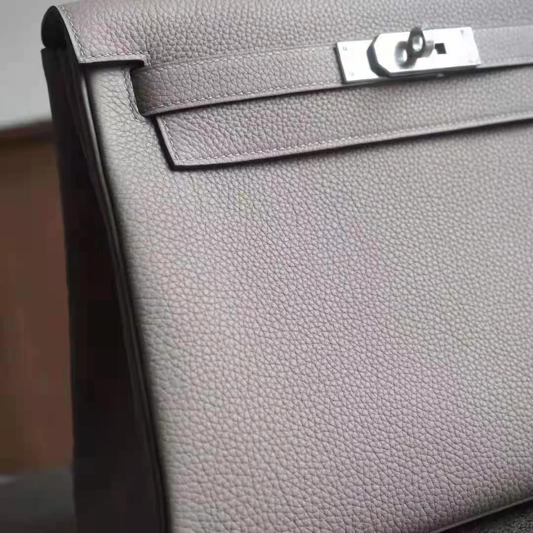 Hermès Gris Agate  Kelly 32 Togo Palladium Hardware