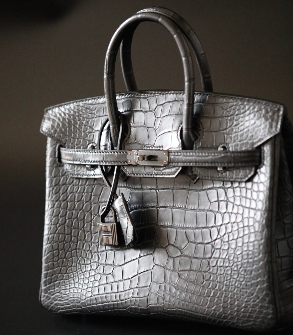 HERMES SO-BLACK BIRKIN 30 Alligator crocodile skin, Black hardware