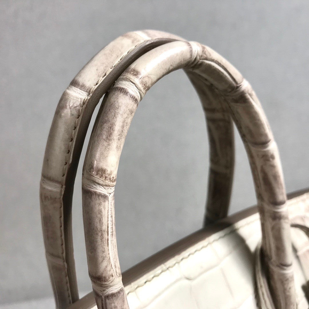 Hermès Special Order Himalaya Crocodile/Togo Birkin Touch 25cm Gold Hardware