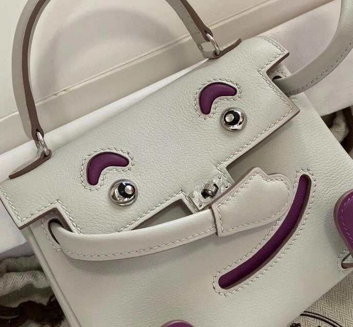 Hermes Quelle Idole Kelly Doll Bag Gris Perle Swift Palladium Hardware