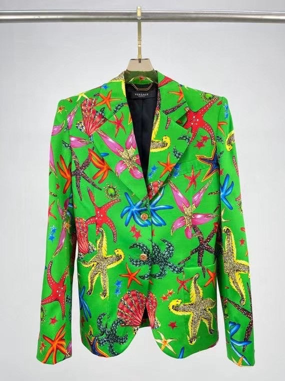 Versace TRÉSOR DE LA MER PRINT SILK BLAZER