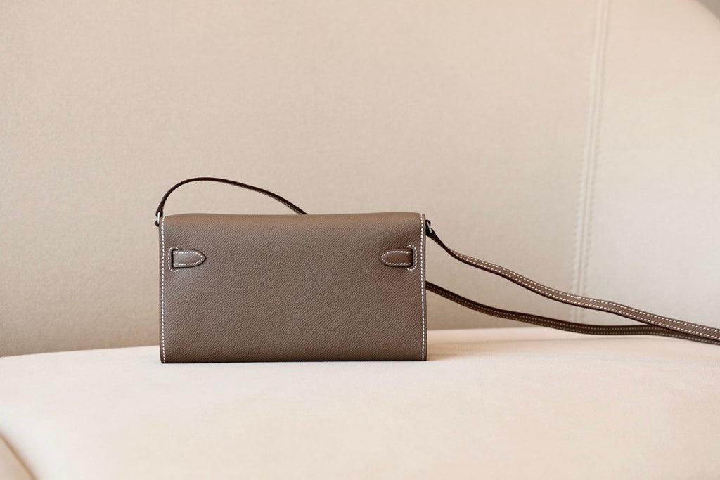 Hermes Kelly Wallet to Go Etoupe EPSOM PHW