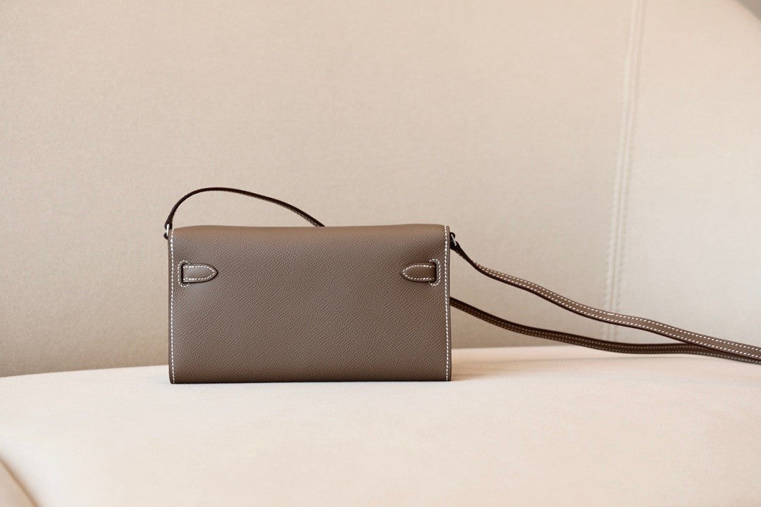 Hermes Kelly Wallet to Go Etoupe EPSOM PHW