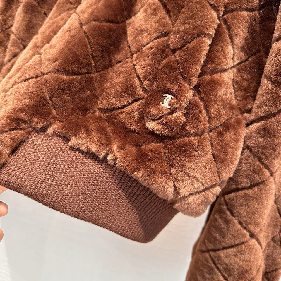 Chanel Shearling Bomber Jacket with Diamond Quilting and CC Logo — Fall/Winter 2026-2027 Chanel