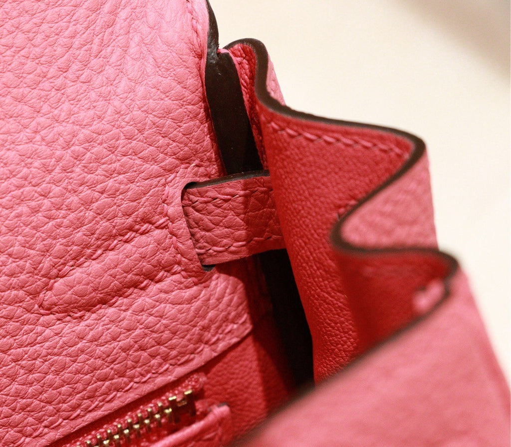 Hermes 8W ROSE AZALEE  Kelly 25 cm Epsom Gold Hardware